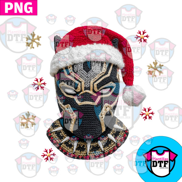 BLACK PANTER BORDADO CROCHE PNG