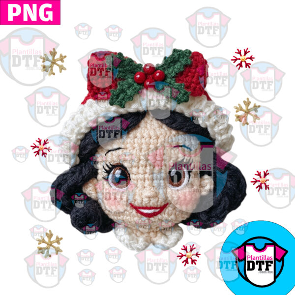 BLANCA NIEVES EFECTO BORDADO CROCHE PNG