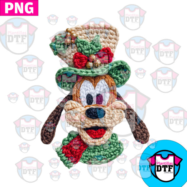 GOOFY CARA BORDADO CROCHE PNG