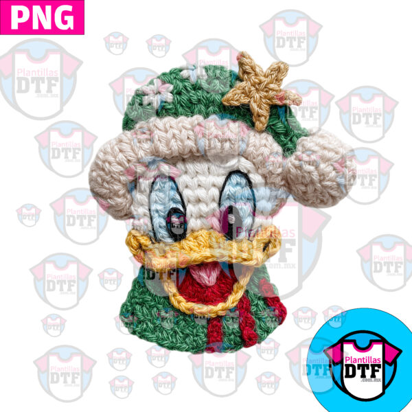 PATO DONALD BORDADO CROCHE PNG