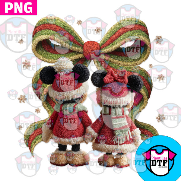 MICKEY AND MINNIE MOUSE EFECTO BORDADO CROCHE PNG