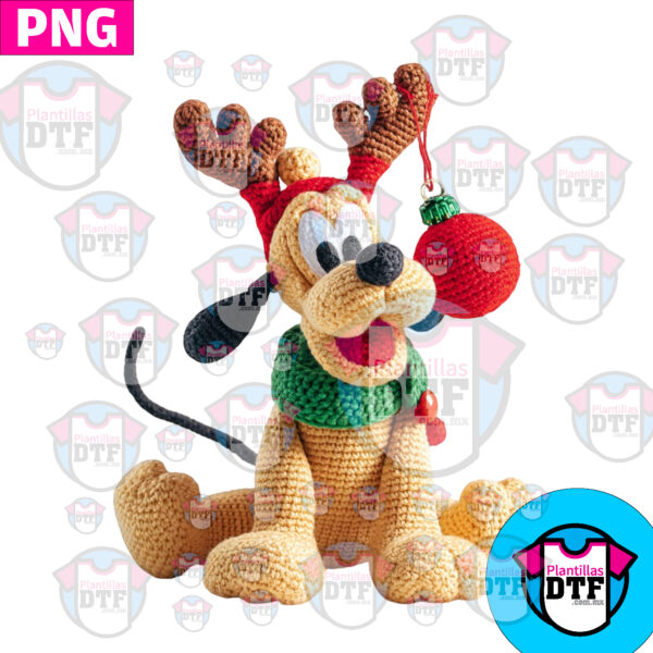 PLUTO EFECTO BORDADO CROCHE PNG