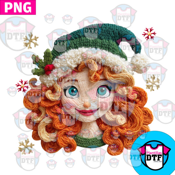 PRINCESA MÉRIDA BORDADO CROCHE PNG